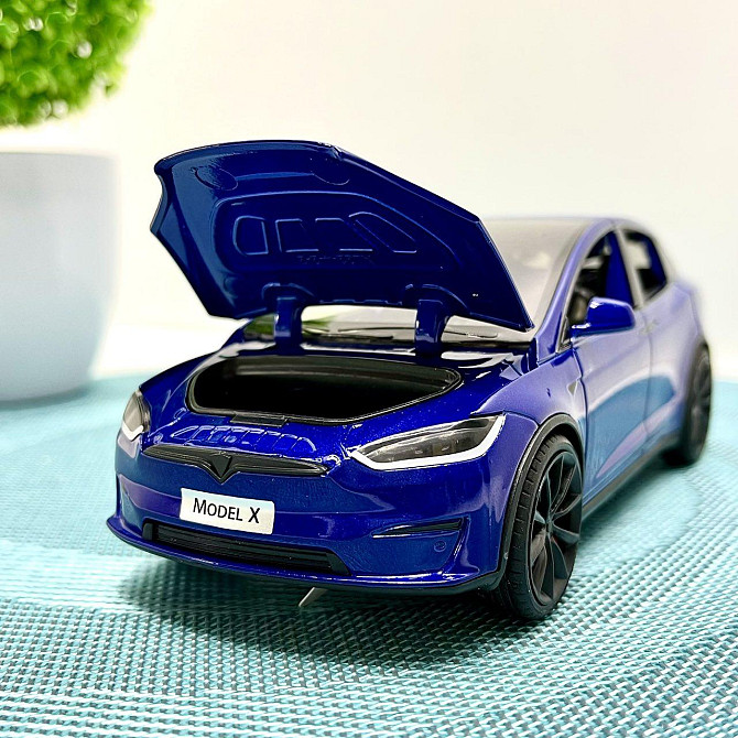 Машина Автосвіт Tesla Model X інерційна відчиняються двері капот багажник 17см Синя (AP-2004) Чернігів - фото 9