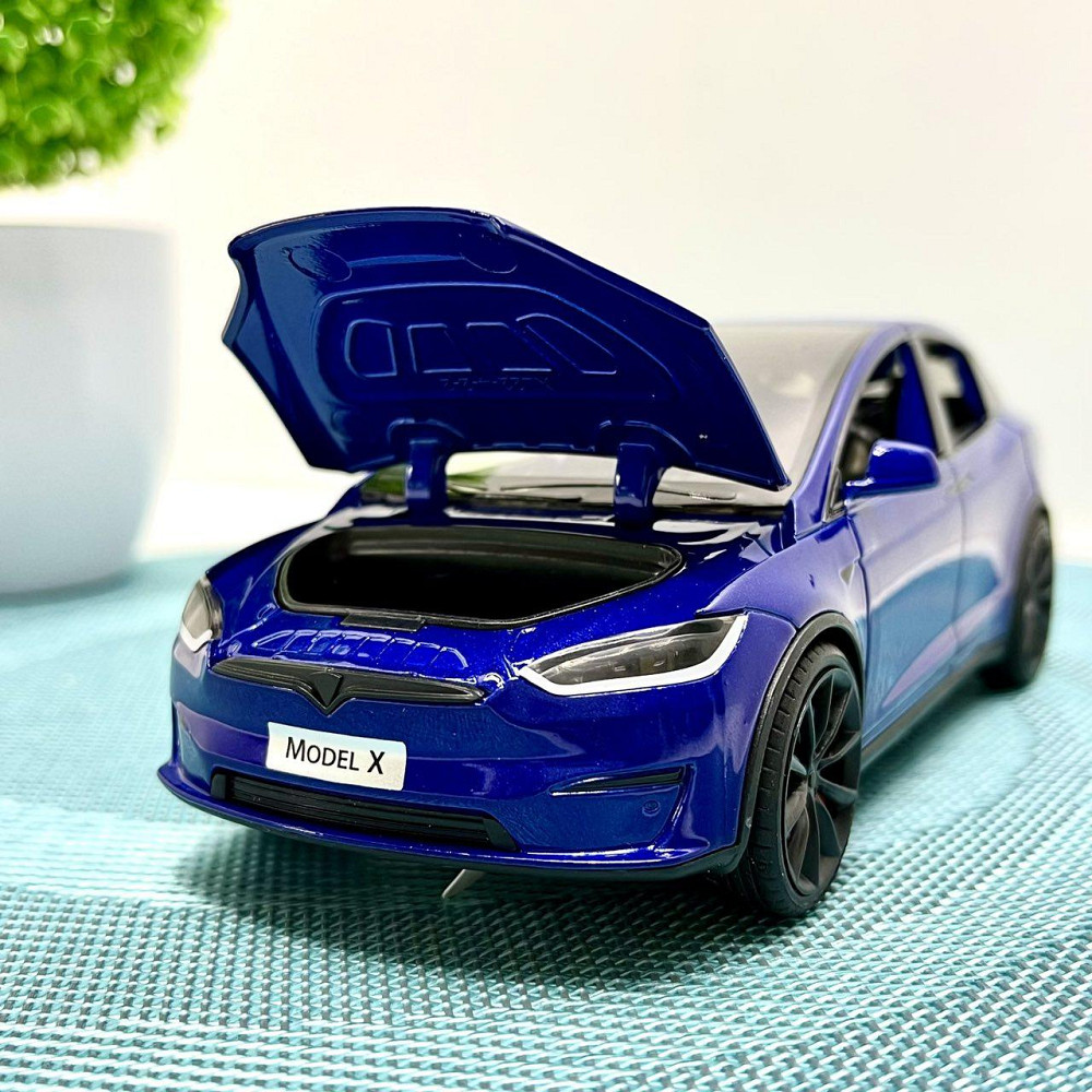 Машина Автосвіт Tesla Model X інерційна відчиняються двері капот багажник 17см Синя (AP-2004) Чернигов - изображение 9