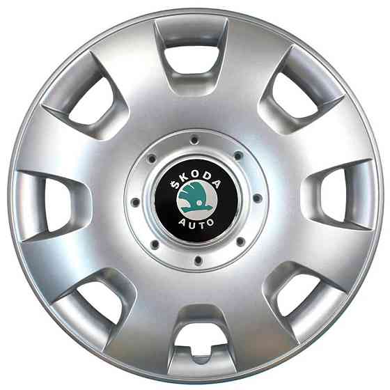 Автомобільні модельні ковпаки R15 Skoda (зелена) 304 4шт, SJS, сріблясті Київ
