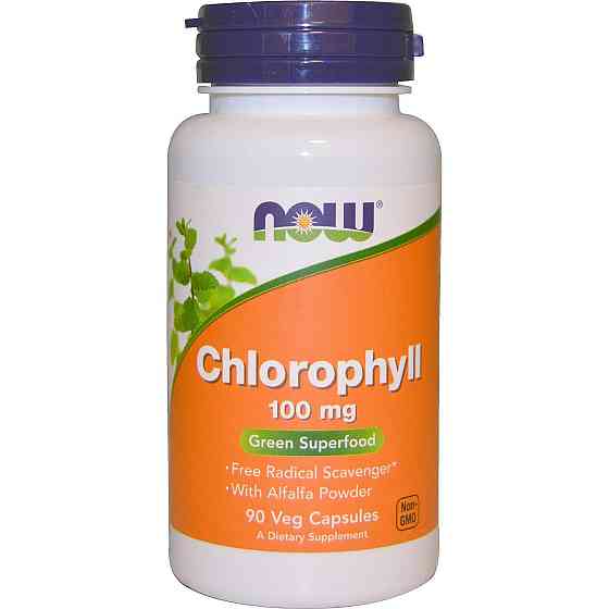 Хлорофилл, Chlorophyll, Now Foods, 100 мг, 90 вегетарианских капсул Луцьк