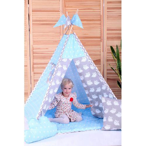 Вигвам Хатка комплект Ноченька Голубой с серым с подушками Киев - изображение 1