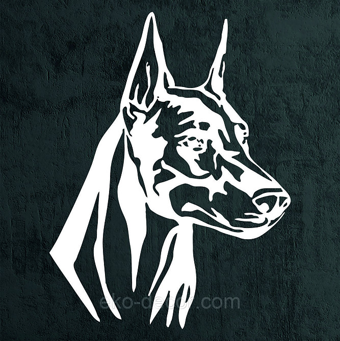 Декоративне настінне Панно «Доберман», Декор на стіну 110*83 см, Білий Київ - фото 7