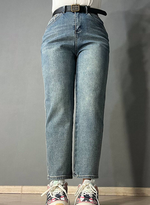 Джинсы женские Sterling 9203 MOM с ремнем стрейчевые бананы синие , синий, 30, 30, 84 см, 112 см Одесса - изображение 10