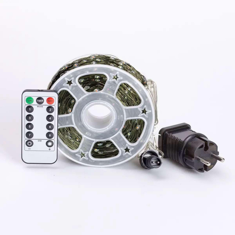 Гирлянда роса на пульте 200 метров на 2000 led светодиодов капля зеленый провод мультиколор 2000L200MGML Киев - изображение 9