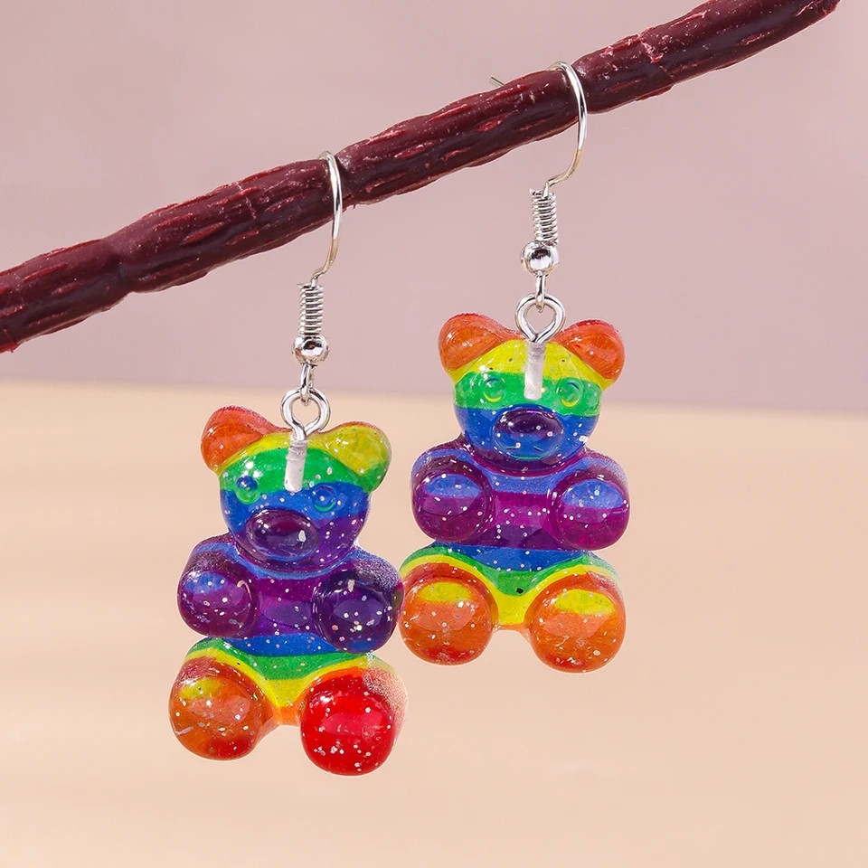 Серьги мармеладные мишки 18 на 49 мм разноцветный Киев - изображение 1