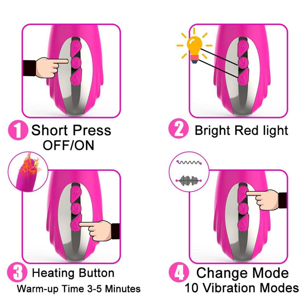 Вібратор - Joker Heating Double Vibrating Massage Stick Pink Sex Aura Київ - фото 8
