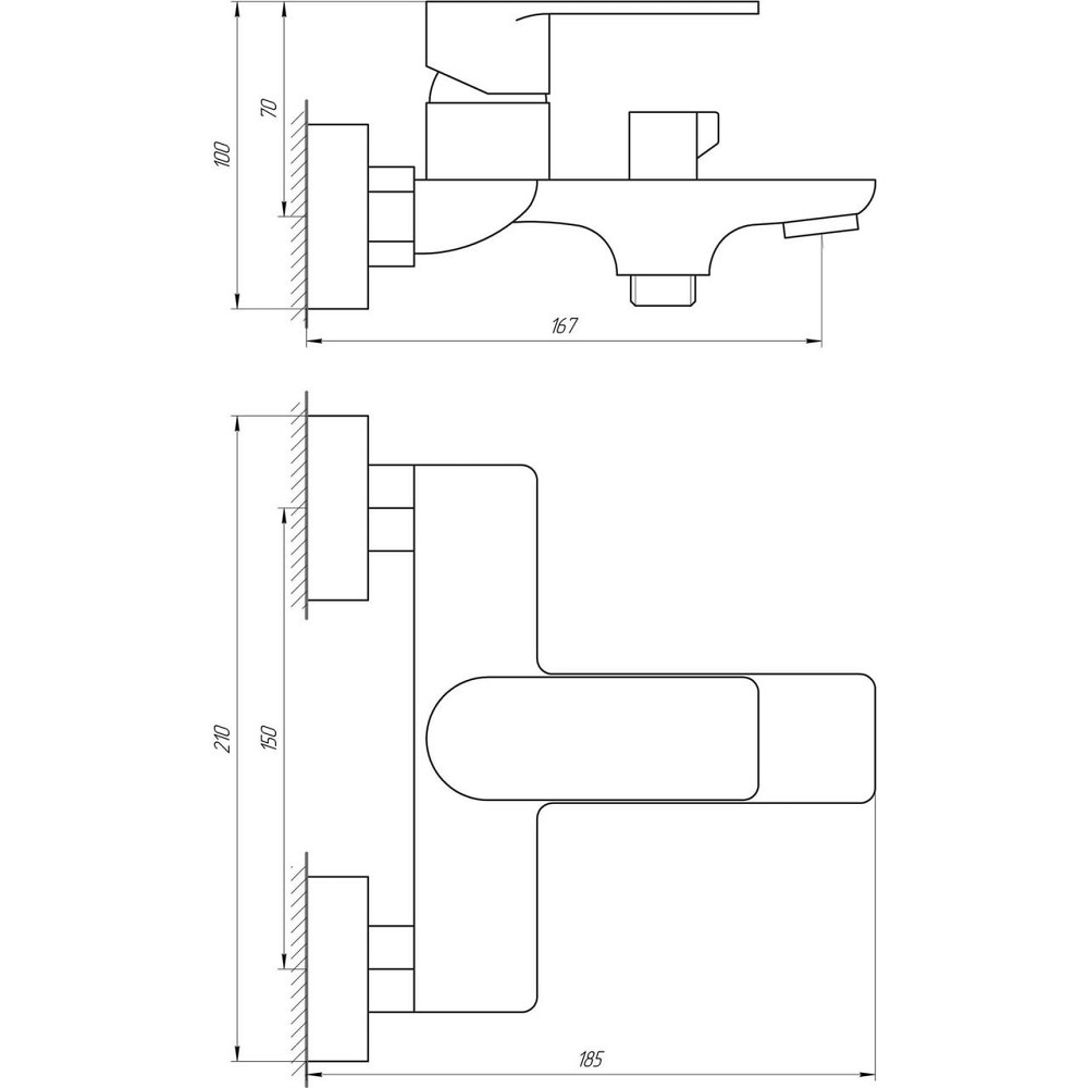 Смеситель для ванны Globus Lux Niagara GLN-0102N (000018450) Киев - изображение 8