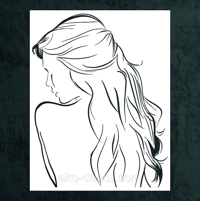 Декоративное настенное Панно «Девушка» Декор на стену 90*70 см, Белый Киев - изображение 8