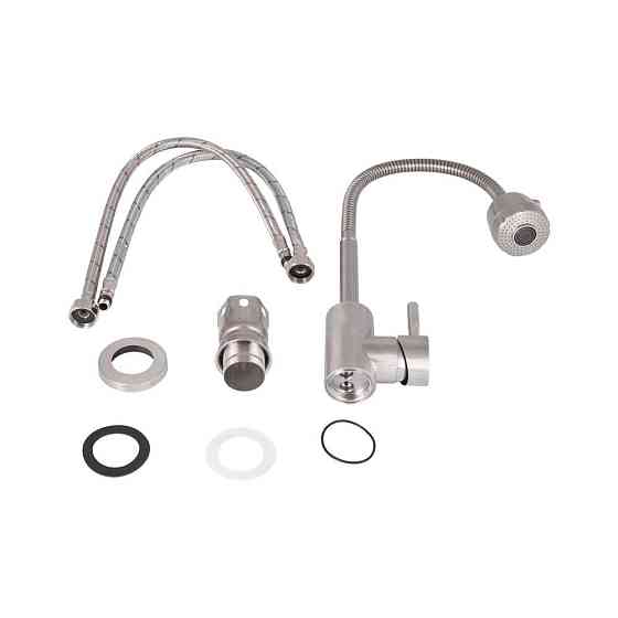 Змішувач для кухні Lidz Aria 015F41 з гнучким виливом (k35) LDARI015F41NKS45306 Nickel Київ