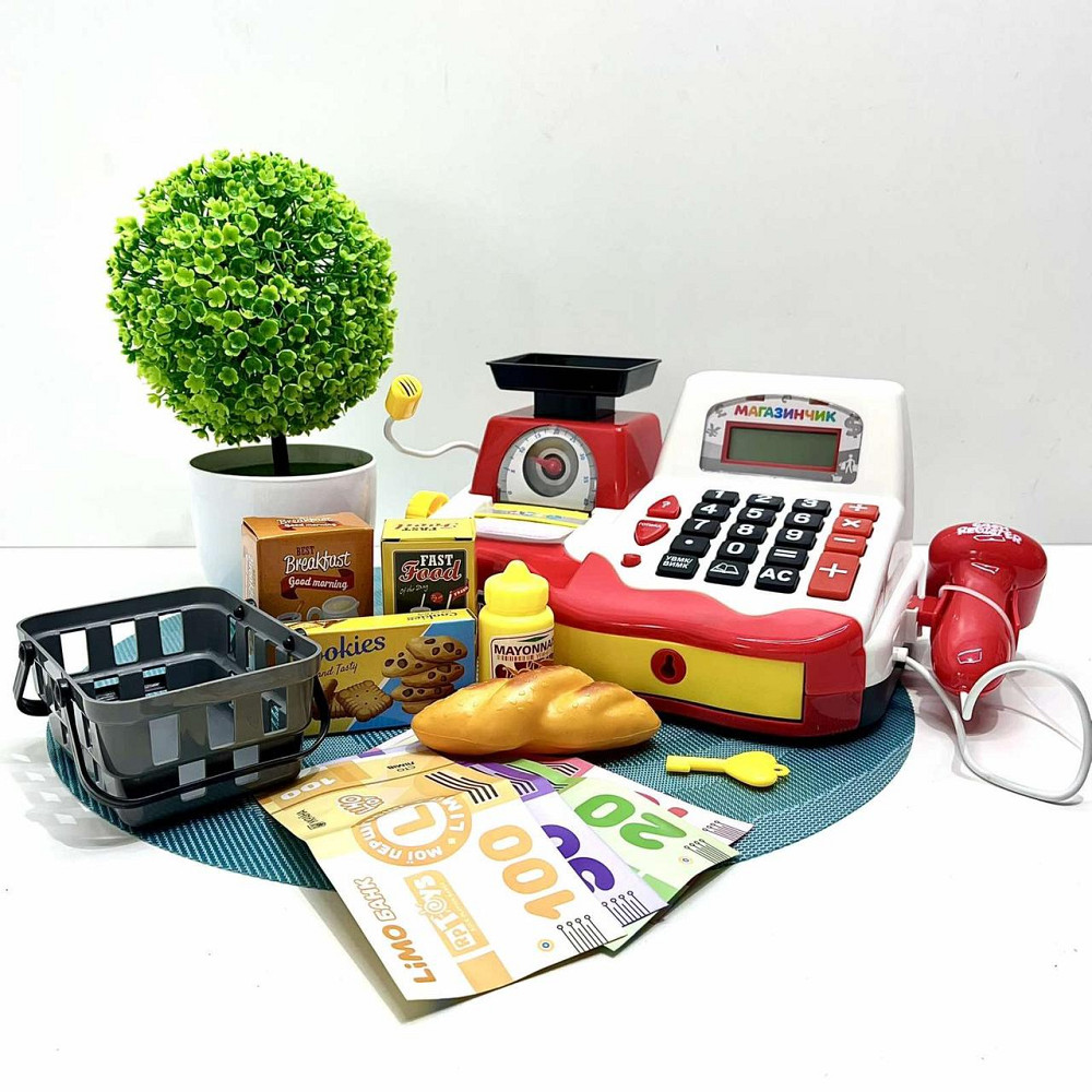 Дитячий ігровий касовий апарат Limo Toy з продуктами вагами Червоний (7162-1 UA) Чернигов - изображение 2