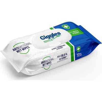 Детские влажные салфетки Giggles Антибактериальные 72 шт (8680131205189) Винница