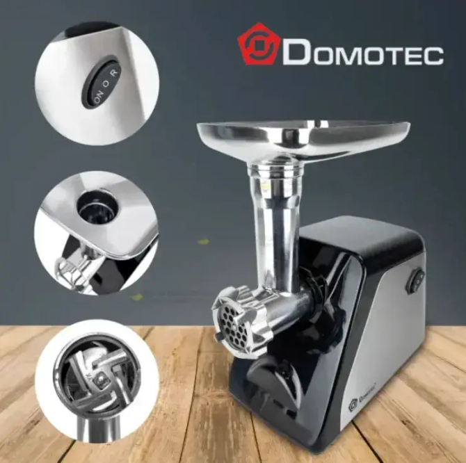 Електрична м’ясорубка Domotec MS-2023 3000 Вт з реверсом, насадками для ковбас, кеббе та соку Київ - фото 2