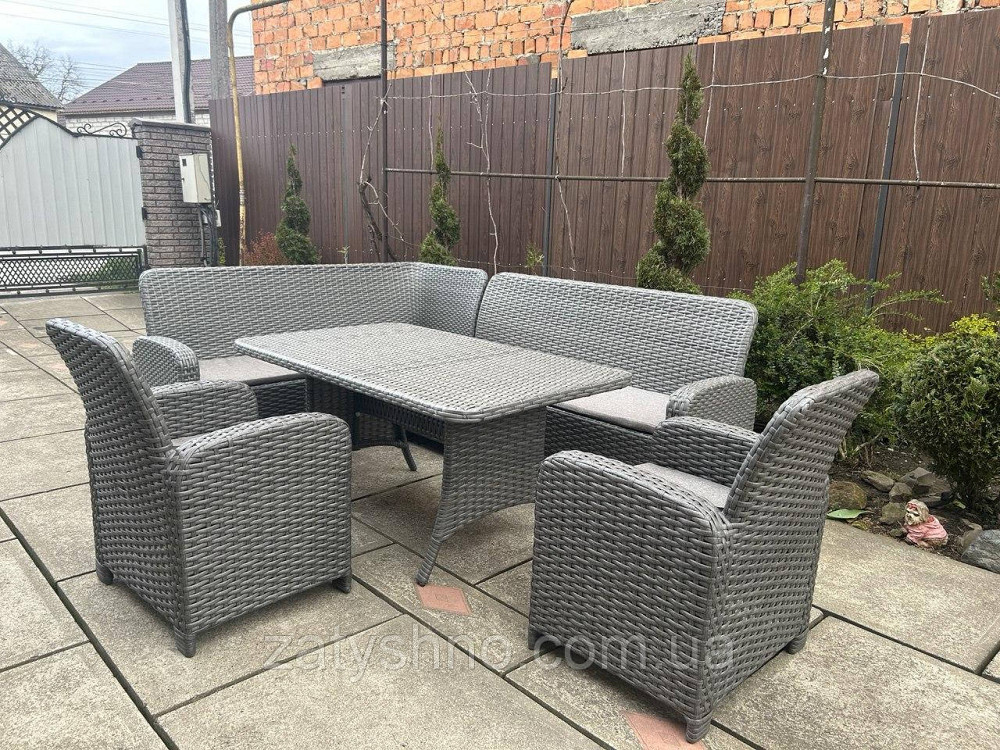 Плетені меблі вуличні з кутовим диваном Київ - фото 2