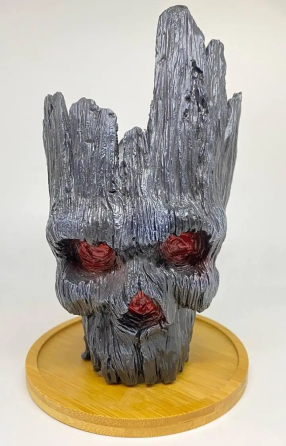 Горшочек для цветов и канцелярии Грут Groot G10 Черный череп + круглая подставка Винница