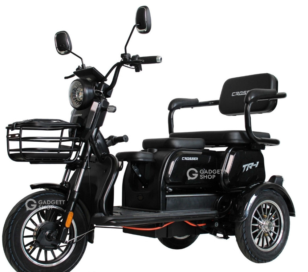 Триколісний електроскутер Crosser TR-1 PRO (1200W, 72V, 24Ah) - Чорний. Харків - фото 5