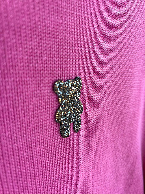 Светр жіночий A-N 870 варений ведмедик камінчики середня довжина оверсайз 44-48, рожевий, 44-48 Київ - фото 4