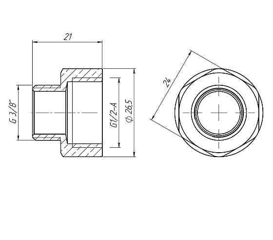 Перехідник редукційний 1/2″х3/8″ВЗ латунний LI323S OPTIMUM (000030980) Київ