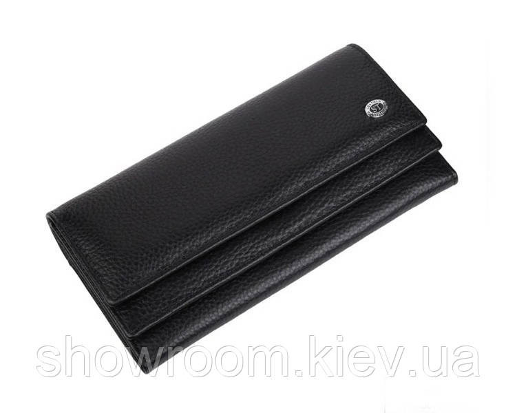 Женский кожаный удобный кошелек (1031) черный Киев - изображение 2