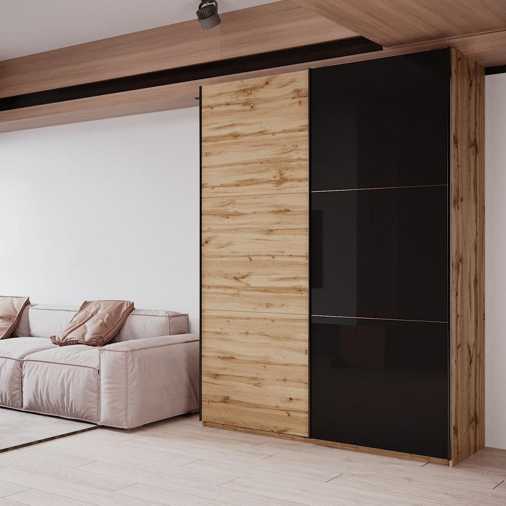 Шафа купе Doros G-Caiser Дуб Евок 1 ДСП / 1 Скло / 3 частини 180х60х240 (DRS-011577) Львів - фото 1