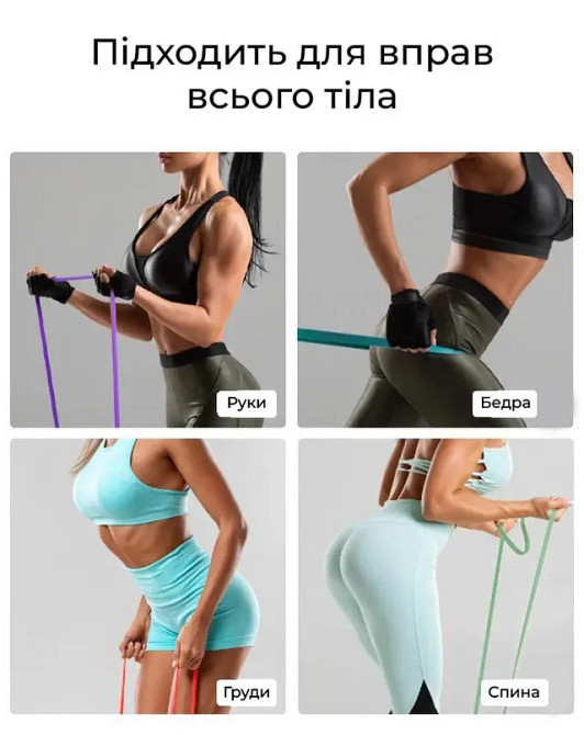 U-POWEX UP_1065 Power Band Level 5 (23–57 кг), оливкова еспандер-петля для фітнесу та кросфіту​ Київ - фото 5