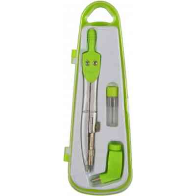 Циркуль Economix с запасными грифелями и адаптером, зеленый (E81420) Винница