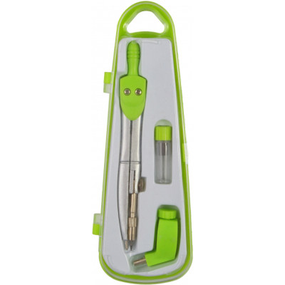 Циркуль Economix с запасными грифелями и адаптером, зеленый (E81420) Винница - изображение 1