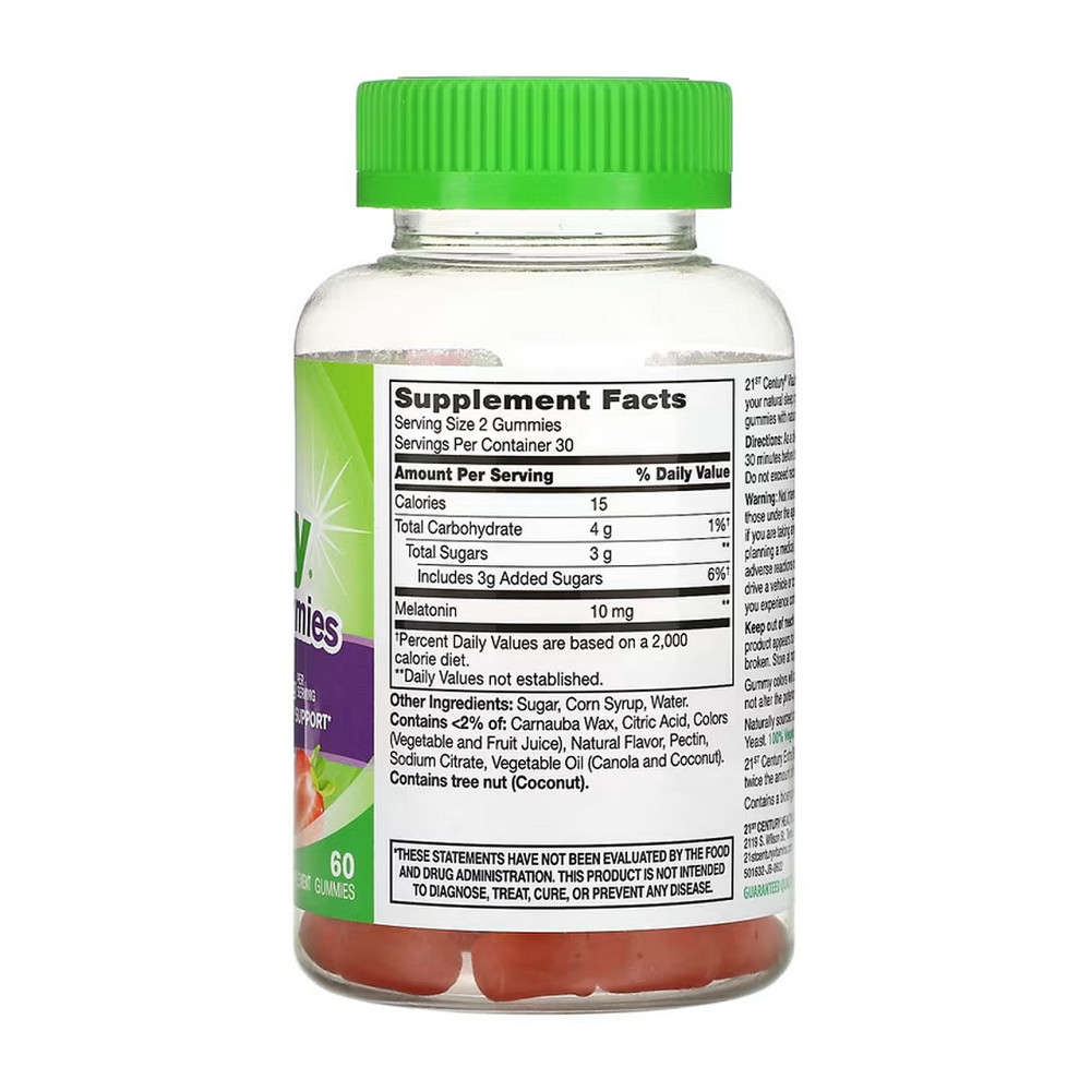 Мелатонін 21st Century  VitaJoy Melatonin 10 mg 60 жув табл Київ - фото 2