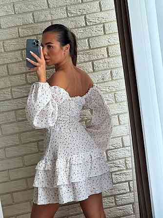 Жіноче романтичне мініплаття у квітковий принт муслін 100% бавовна 46/48 Одеса