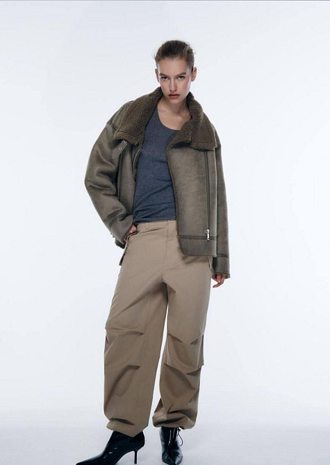 Дубленка женская на змейке L Харьков - изображение 3