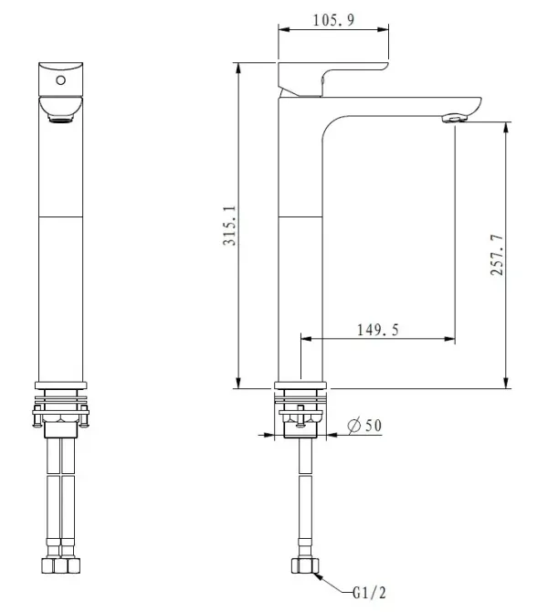 Змішувач для раковини високий GAPPO G1048-2 білий/хром Київ - фото 7