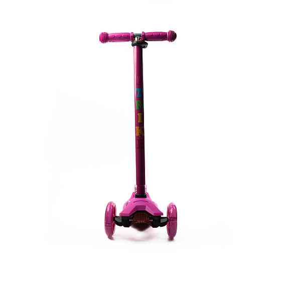 Самокат детский трехколесный iTrike MAXI JR 3-055-P колеса ПУ с подсветкой, руль 79-88см, Розовый с рисунком Каменец-Подольский