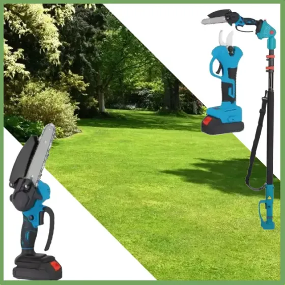 Набор аккумуляторного инструмента Секатор 36 В + Аккумуляторная минипила 6"+ штанга 155 см (Ножницы садовые) Коломия