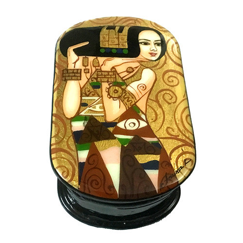 Сувенірна скринька мініатюра з дерева Київ - фото 1