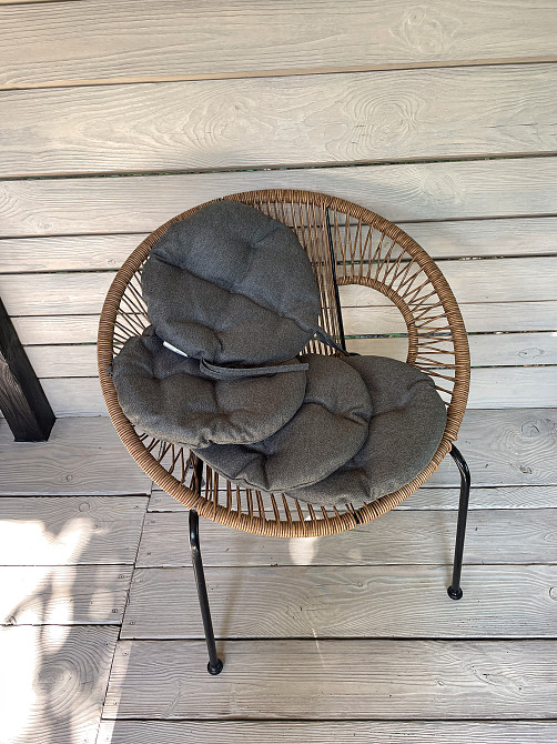 Подушка для стільців (38x38х5 см) кругла Decorator Мальмо колір колір темно-сірий 84-047 Київ - фото 6