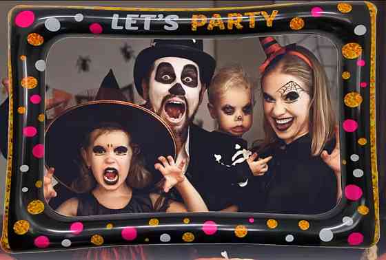 Надувная фоторамка для вечеринки реквизит для селфи декорация к празднику 78 на 65 см чёрная Киев