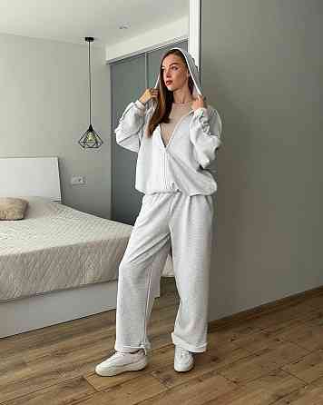 Женский прогулочный костюм двойка: кофта и штаны трехнить петля 100% хлопок Меланж Одесса