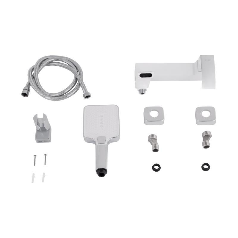 Смеситель для ванны с поворотным изливом, c душевым гарнитуром Qtap Swan Cascada QTSWA260CRW45569 Chrome/White Харьков - изображение 7