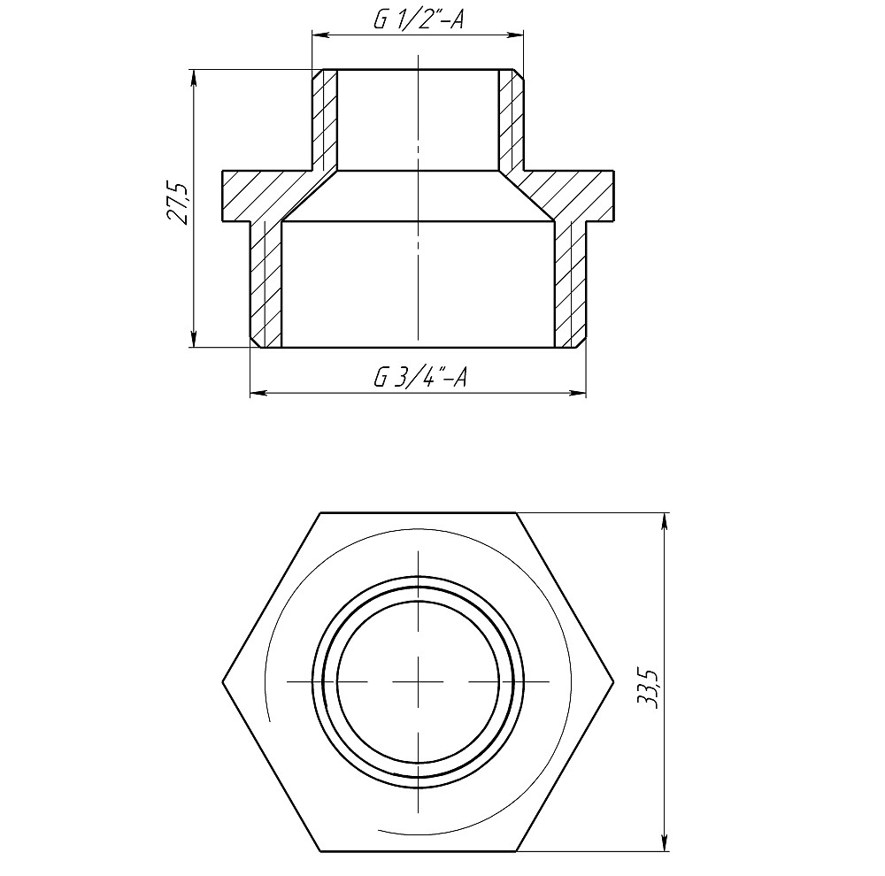 Ніпель редукційний 1″х1/2″ЗЗ латунний LN532S OPTIMUM Тернопіль - фото 3