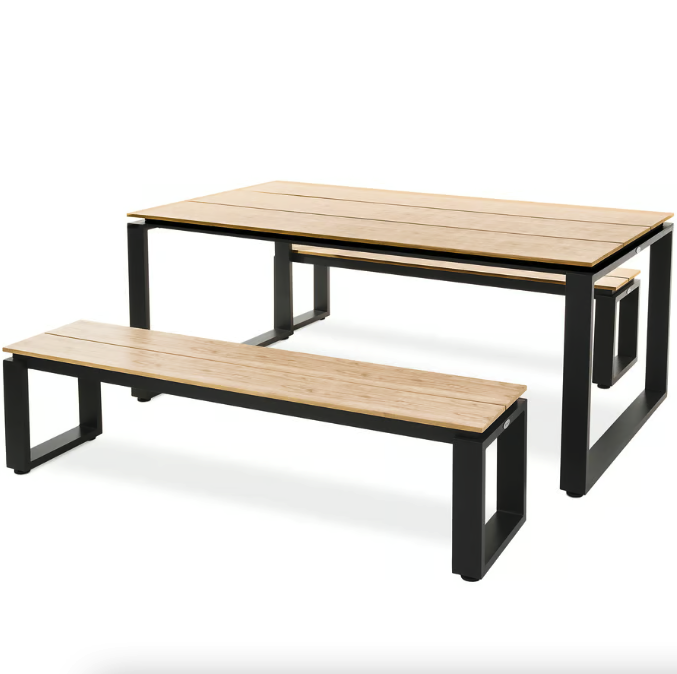 Набір садових меблів Di Volio Trento стіл + 2 лавки бежевий Киев - изображение 1