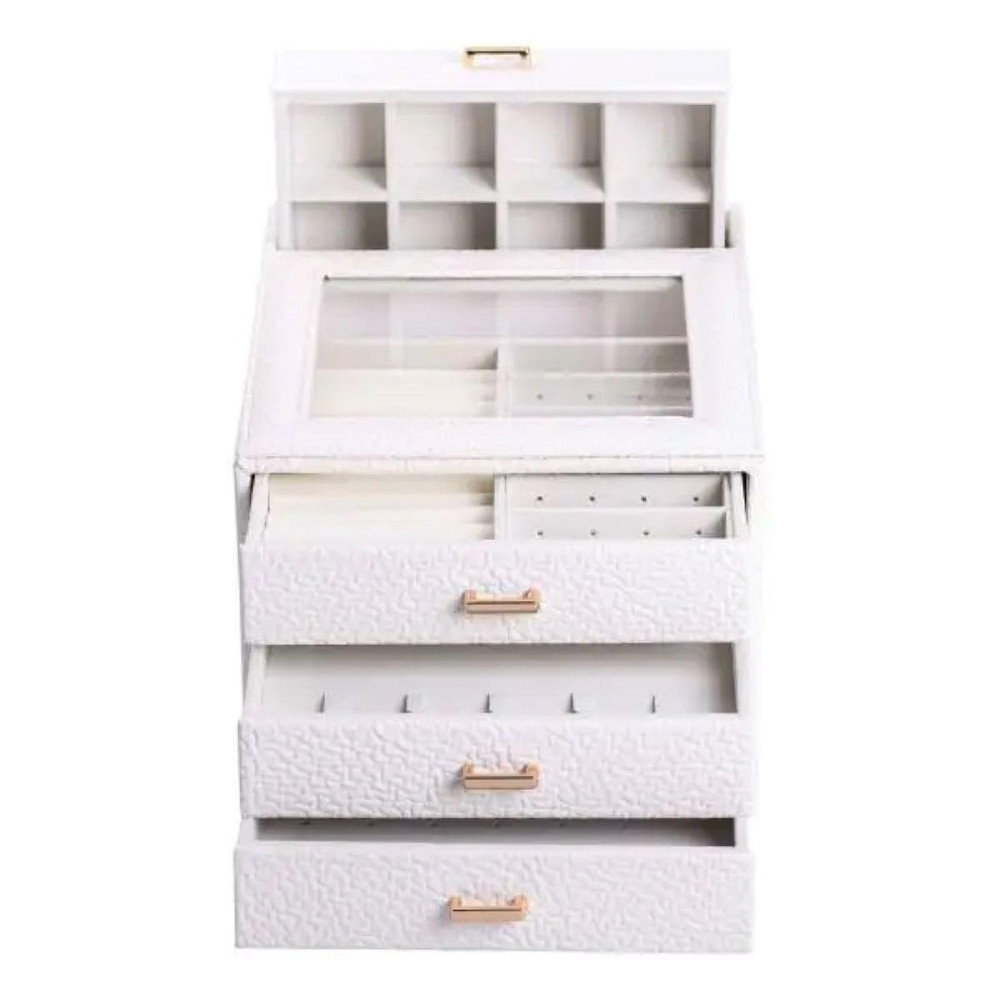 Скринька для прикрас з еко шкіри 3 яруси органайзер для ювелірних виробів HP-5-16W Київ - фото 8