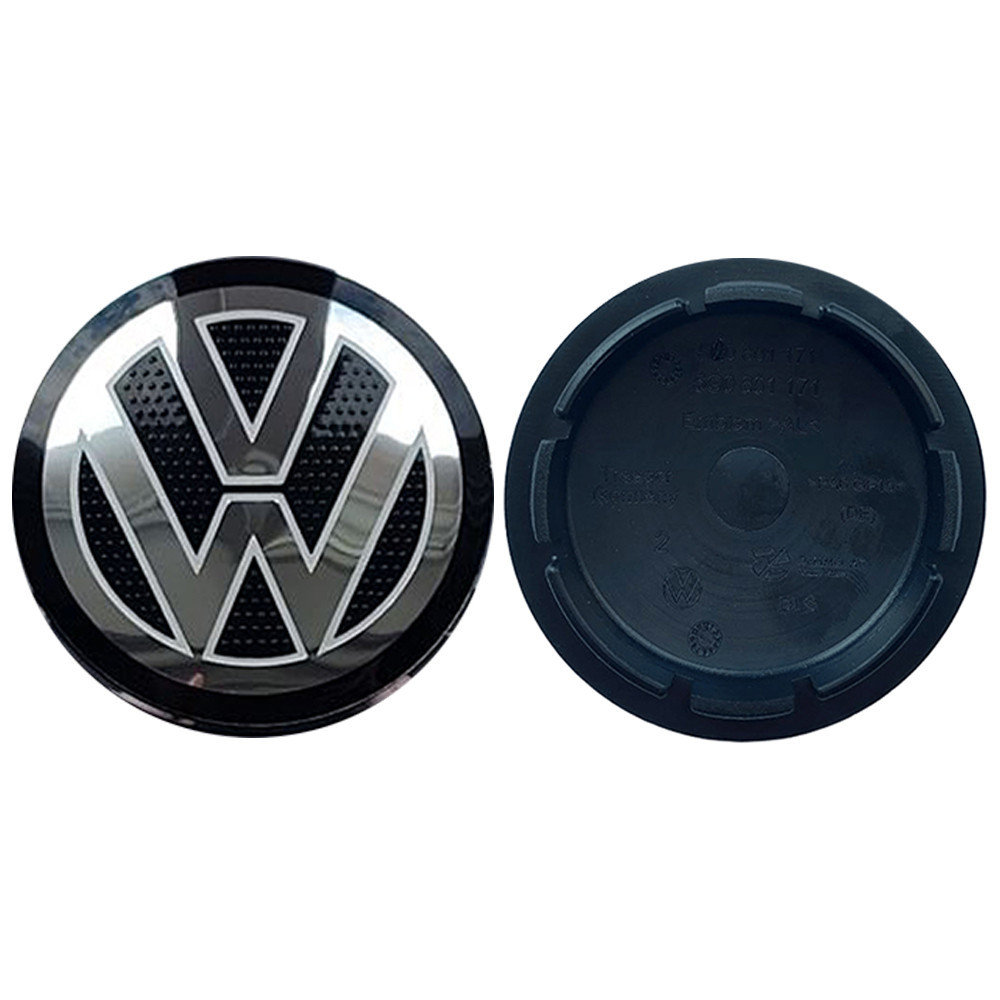 Ковпачки з кантом (заглушки) на диски Volkswagen 66/55мм чорний 4шт Київ - фото 1