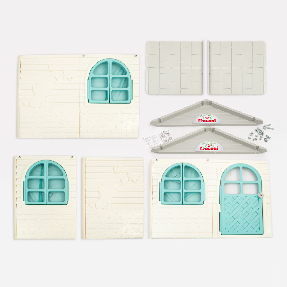 Ігровий будиночок для дітей Doloni середній 130х120х130см (Сіро-бірюзовий) Київ - фото 5