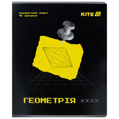 Тетрадь Kite предметная Techno 48 листа, клетка, геометрия (K25-240-1) Винница - изображение 1