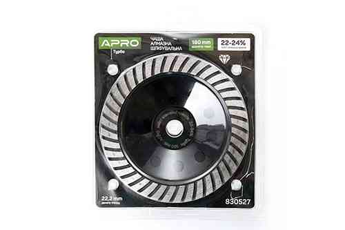 Чаша алмазна шліфувальна 180 мм 22-24% Турбо APRO Рівне
