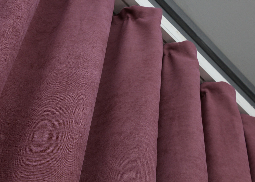Комплект готових штор VR-Textil Мікровелюр Petek № 1490ш Пурпурний 150х270 см 2 шт (33-1047) Київ - фото 6