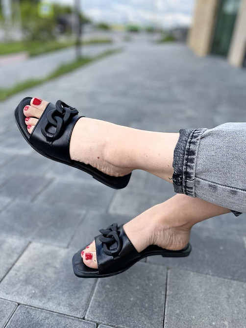 Garti Шльопанці жіночі GARTI 4044 чорні (літо, шкіра натуральна) (5123) Коломыя - изображение 5