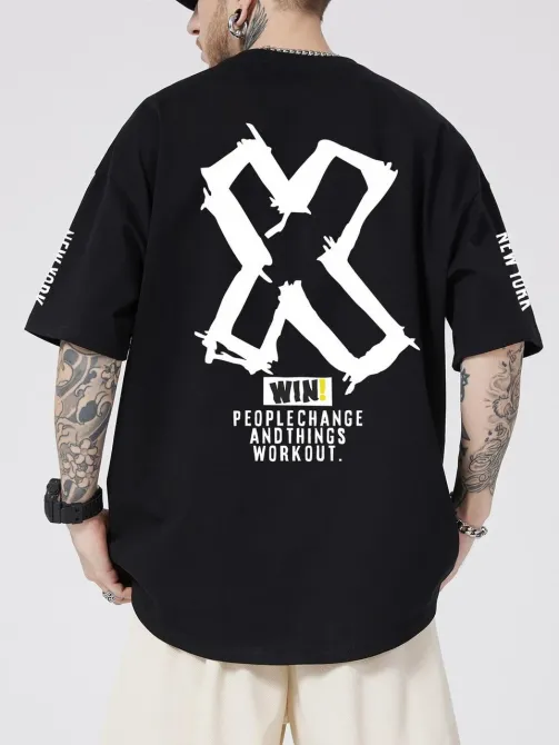 Футболка чоловіча с принтом  46 Чорний 2664091141 Дніпро - фото 1