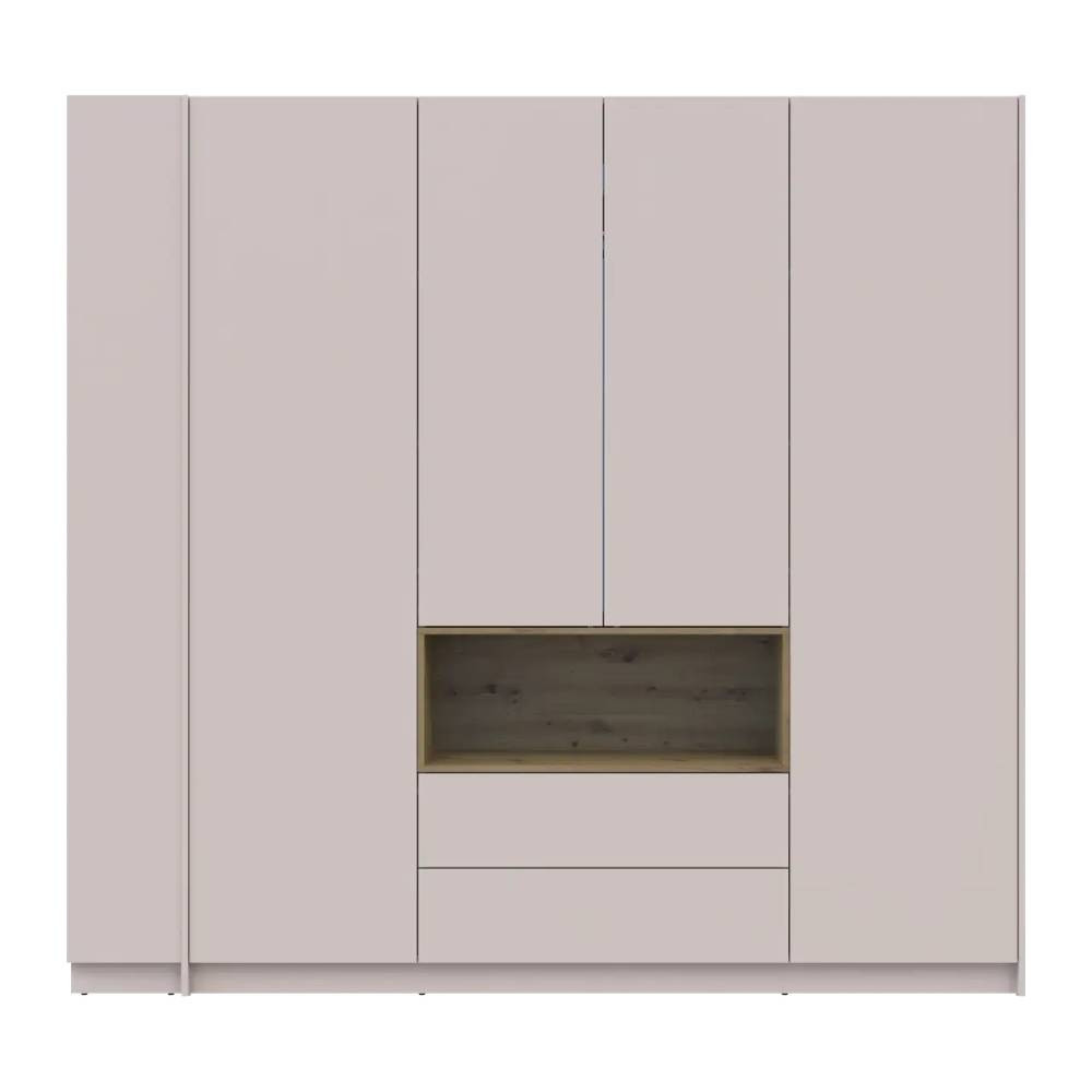 Шафа для одягу з нішою та етажеркою Doros Дейл Кашемір/Дуб Артизан 4 ДСП 234х52х220 DRS-011728 (44900340) Дніпро - фото 2