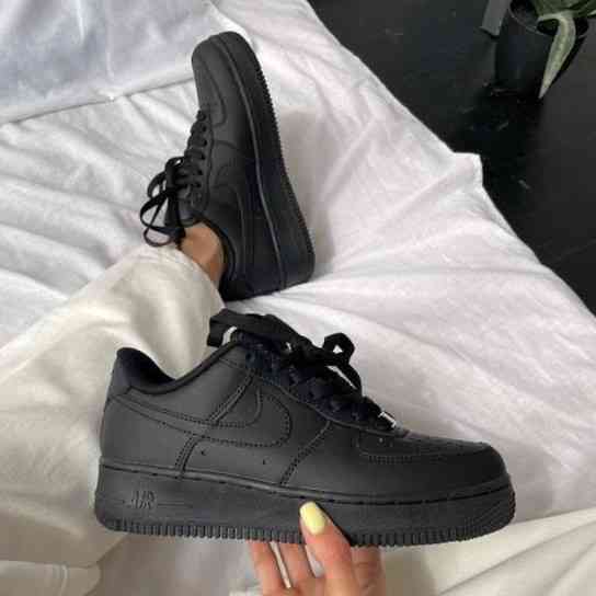 Кроссовки Nike Force Чёрные Женские Форсы Кожаные Найк (размеры: 36,37,38,39,41) Днепр