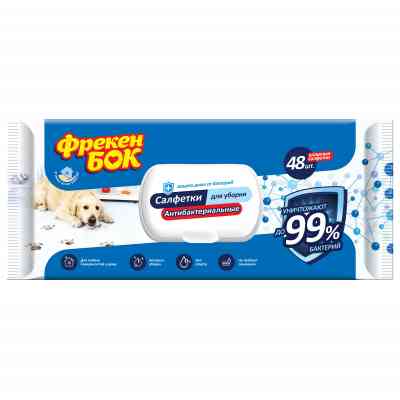 Салфетки для уборки Фрекен БОК Влажные антибактериальные с клапаном 48 шт. (4823071637687) Винница